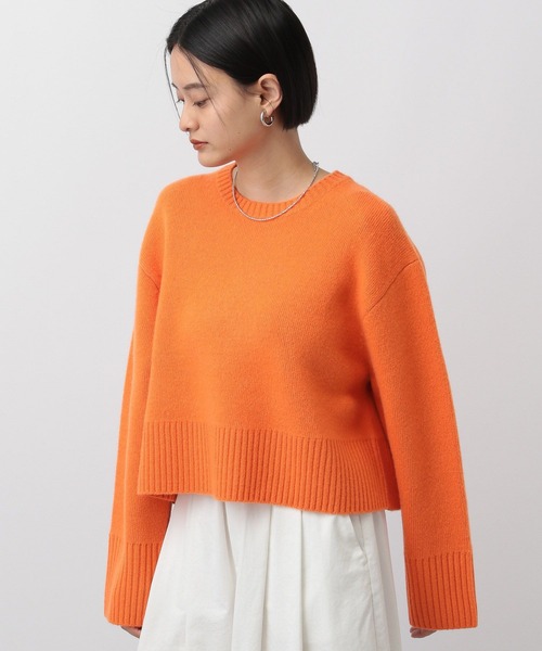 A part by（アパートバイ）の「カシミヤコンショートプルオーバーニット（ニット/セーター・レディース・アイボリー/ネイビー/オレンジ/ライトグレー・FREE）」の17枚目の写真