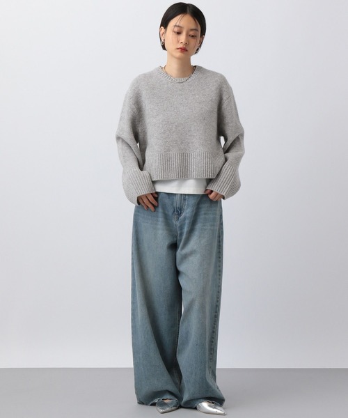 A part by（アパートバイ）の「カシミヤコンショートプルオーバーニット（ニット/セーター・レディース・アイボリー/ネイビー/オレンジ/ライトグレー・FREE）」の5枚目の写真