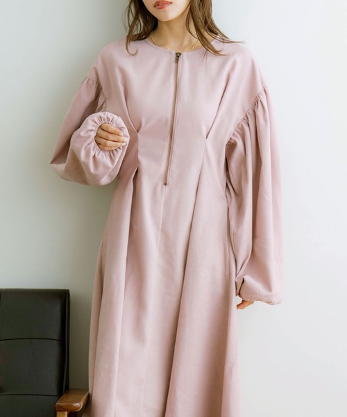 NOAHL（ノアル）の「【NOAHL】起毛ツイル2wayタックワンピース（ワンピース・レディース・グレイッシュベージュ/ピンク/ベージュ/ミント/チャコール・M/L）」の5枚目の写真