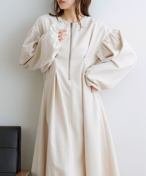 NOAHL（ノアル）の「【NOAHL】起毛ツイル2wayタックワンピース（ワンピース・レディース・グレイッシュベージュ/ピンク/ベージュ/ミント/チャコール・M/L）」の6枚目の写真