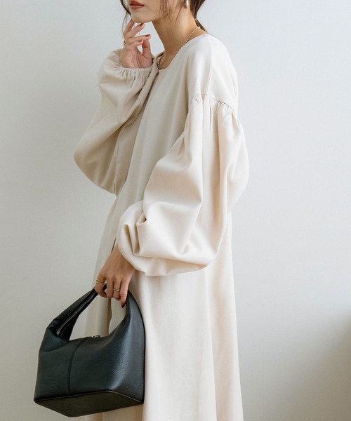 NOAHL（ノアル）の「【NOAHL】起毛ツイル2wayタックワンピース（ワンピース・レディース・グレイッシュベージュ/ピンク/ベージュ/ミント/チャコール・M/L）」の18枚目の写真