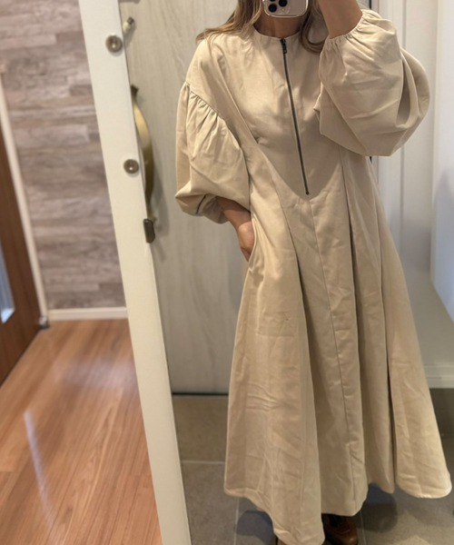 NOAHL（ノアル）の「【NOAHL】起毛ツイル2wayタックワンピース（ワンピース・レディース・グレイッシュベージュ/ピンク/ベージュ/ミント/チャコール・M/L）」の20枚目の写真