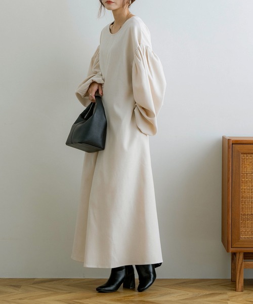 NOAHL（ノアル）の「【NOAHL】起毛ツイル2wayタックワンピース（ワンピース・レディース・グレイッシュベージュ/ピンク/ベージュ/ミント/チャコール・M/L）」の11枚目の写真