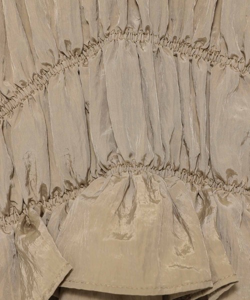 mysty woman（ミスティウーマン）の「【オケージョン】シャーリングワンピース　 242438（ドレス・レディース・ブラック/ベージュ/グリーン・FREE）」の17枚目の写真