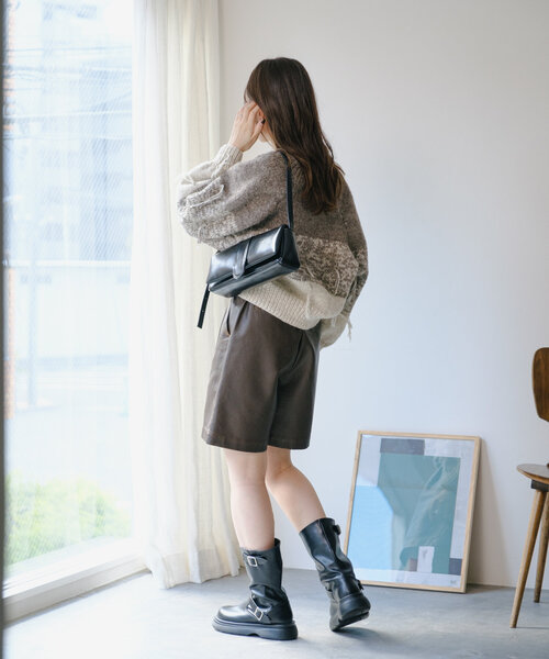 Kastane（カスタネ）の「ダメージレザーハーフパンツ（その他