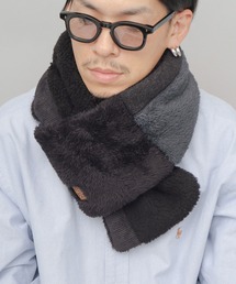 KRIFF MAYER(クリフメイヤー)の異素材切替 中綿 差込み マフラー(ファーフリース・シープボア・フリース・コーデユロイ)(ネックウォーマー/スヌード)
