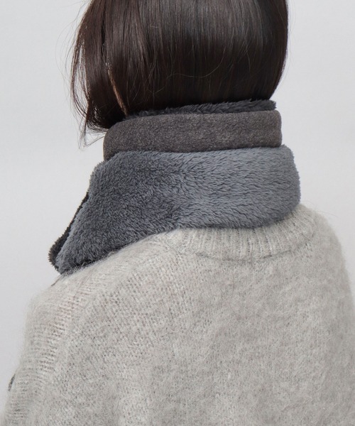 KRIFF MAYER（クリフメイヤー）の「異素材切替 中綿 差込み マフラー（ファーフリース・シープボア・フリース・コーデユロイ）（ネックウォーマー/スヌード・メンズ・マルチ/ブラック/ブラウン・FREE）」の17枚目の写真