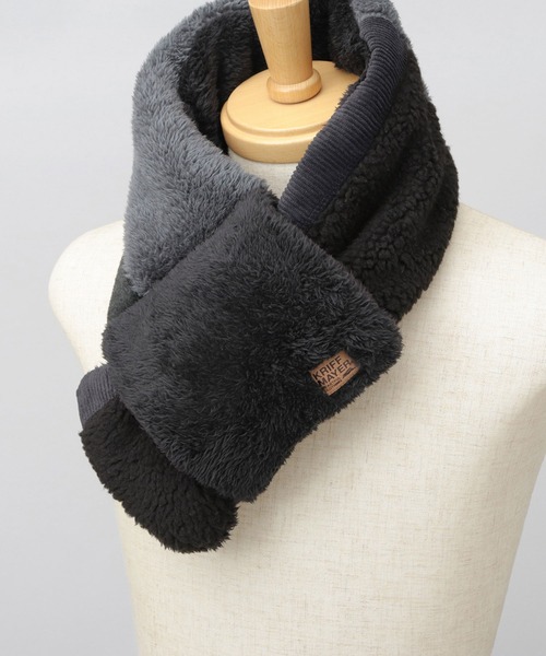 KRIFF MAYER（クリフメイヤー）の「異素材切替 中綿 差込み マフラー（ファーフリース・シープボア・フリース・コーデユロイ）（ネックウォーマー/スヌード・メンズ・マルチ/ブラック/ブラウン・FREE）」の7枚目の写真