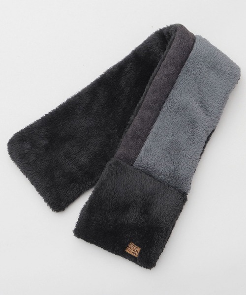 KRIFF MAYER（クリフメイヤー）の「異素材切替 中綿 差込み マフラー（ファーフリース・シープボア・フリース・コーデユロイ）（ネックウォーマー/スヌード・メンズ・マルチ/ブラック/ブラウン・FREE）」の18枚目の写真
