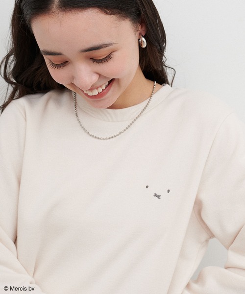 Miffy( ミッフィー)の「【miffy/ミッフィー】胸刺繍デザイン裏起毛プルオーバー(別注)(スウェット・レディース・ピンク/アイボリー・L/LL/M)」の1枚目の写真
