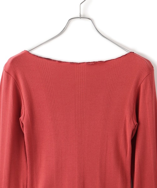 MILLER（ミラー）の「【Miller】VIS別注モデルボートネックメロープルオーバー【洗える】（Tシャツ/カットソー・レディース・レッド系その他/ライトグレー/オフホワイト・FREE）」の7枚目の写真