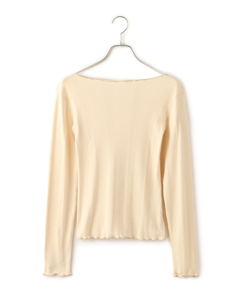 MILLER（ミラー）の「【Miller】VIS別注モデルボートネックメロープルオーバー【洗える】（Tシャツ/カットソー・レディース・レッド系その他/ライトグレー/オフホワイト・FREE）」の4枚目の写真