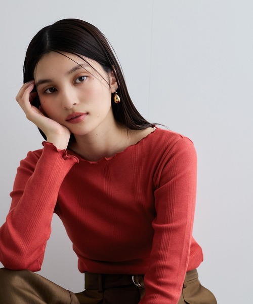 MILLER（ミラー）の「【Miller】VIS別注モデルボートネックメロープルオーバー【洗える】（Tシャツ/カットソー・レディース・レッド系その他/ライトグレー/オフホワイト・FREE）」の20枚目の写真