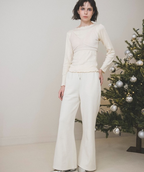 MILLER（ミラー）の「【Miller】VIS別注モデルボートネックメロープルオーバー【洗える】（Tシャツ/カットソー・レディース・レッド系その他/ライトグレー/オフホワイト・FREE）」の10枚目の写真