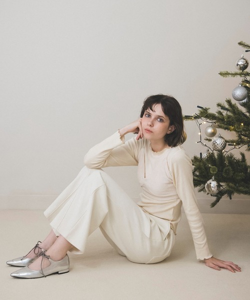 MILLER（ミラー）の「【Miller】VIS別注モデルボートネックメロープルオーバー【洗える】（Tシャツ/カットソー・レディース・レッド系その他/ライトグレー/オフホワイト・FREE）」の12枚目の写真