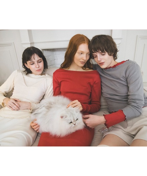 MILLER（ミラー）の「【Miller】VIS別注モデルボートネックメロープルオーバー【洗える】（Tシャツ/カットソー・レディース・レッド系その他/ライトグレー/オフホワイト・FREE）」の19枚目の写真