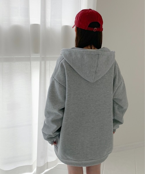 SHEPP(シープ)の「裏ボア ジップアップパーカー(パーカー・レディース・ブラック/グレー・M/L/XL/XXL)」の9枚目の写真