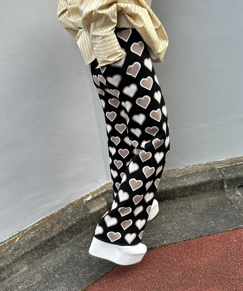 nknit ンニットハート柄ニットパンツ2024 nknit ンニットハート柄ニットパンツ2024