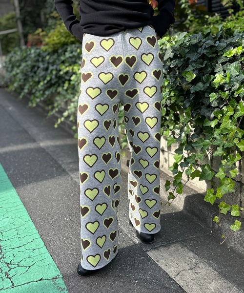 セール】カラーハート柄ニットパンツ（その他パンツ）｜mi via loca