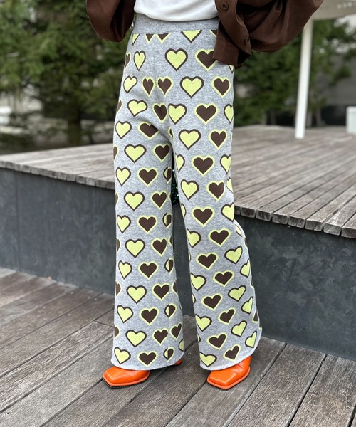 mi via loca（ミヴィアロカ）の「カラーハート柄ニットパンツ（その他パンツ・レディース・ブラック/杢グレー/ネイビー・FREE）」の10枚目の写真