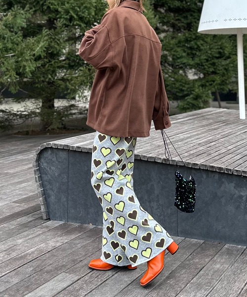 mi via loca（ミヴィアロカ）の「カラーハート柄ニットパンツ（その他パンツ・レディース・ブラック/杢グレー/ネイビー・FREE）」の21枚目の写真