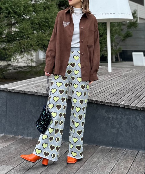 mi via loca（ミヴィアロカ）の「カラーハート柄ニットパンツ（その他パンツ・レディース・ブラック/杢グレー/ネイビー・FREE）」の22枚目の写真