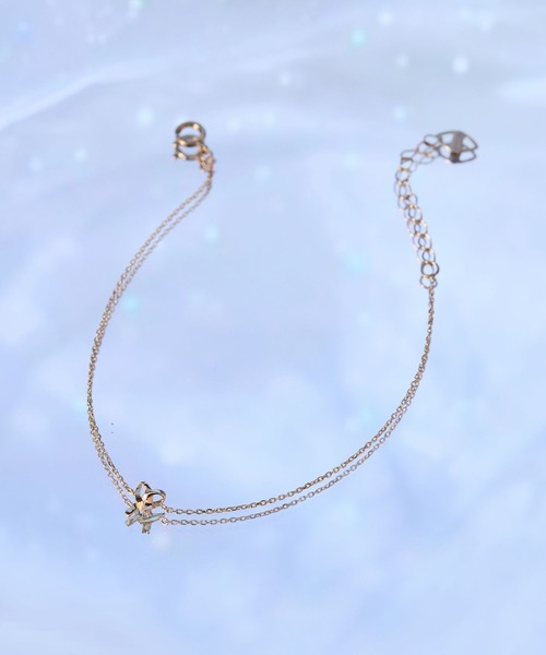 JUPITER（ジュピター）の「【K10】リボンハートモチーフダイヤモンドブレスレット<約15+3cm調整可能><動画あり>（ブレスレット・レディース・ゴールド・FREE）」の9枚目の写真