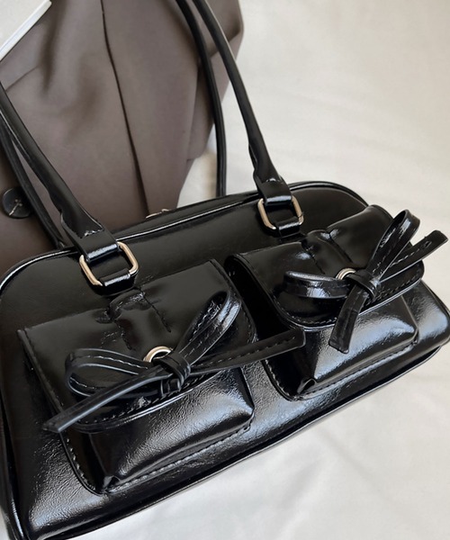 blackdia ocean(ブラックダイヤオーシャン)の「blackdia ocean ダブルリボンボストンバッグ(ボストンバッグ・レディース・ブラック/レッド/ピンク/ブラウン/ホワイト/シルバー・FREE)」の15枚目の写真