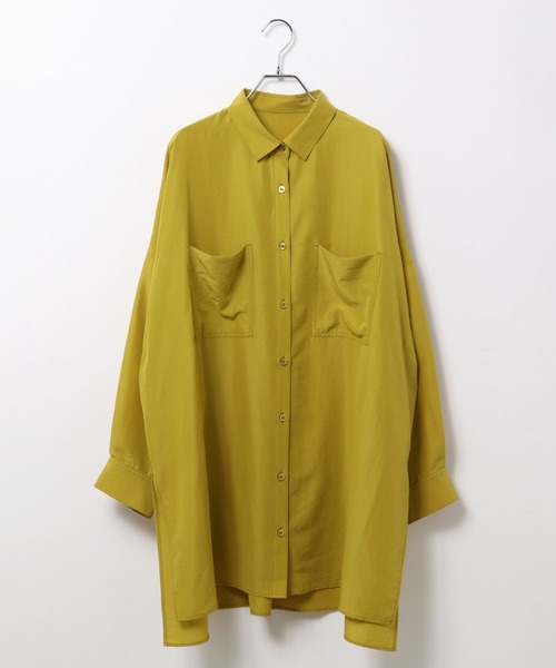 LEPSIM（レプシィム）の「サラキレポンチョ長袖シャツチュニック　242480（シャツ/ブラウス・レディース・ライトブルー/グレイッシュベージュ/グリーン系その他/チャコールグレー/ブルー系その他/セージグリーン/ダークオレンジ/イエロー系その他・FREE）」の7枚目の写真