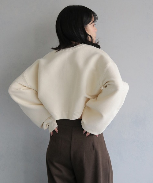 cheriella（シェリエラ）の「【cheriella】前後２WAYショート丈ニットカーディガン 2-WAY SHORT KNIT CARDIGAN（カーディガン/ボレロ・レディース・ピンク/ライトグレー/ブルー系その他/ブラック/アイボリー/ブルー/チャコールグレー・M）」の17枚目の写真