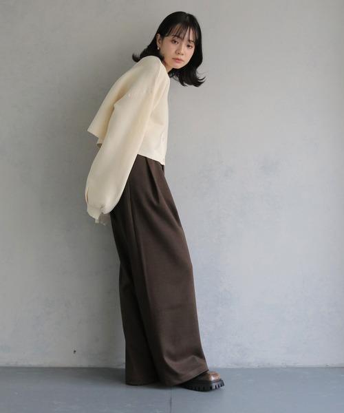 cheriella（シェリエラ）の「【cheriella】前後２WAYショート丈ニットカーディガン 2-WAY SHORT KNIT CARDIGAN（カーディガン/ボレロ・レディース・ピンク/ライトグレー/ブルー系その他/ブラック/アイボリー/ブルー/チャコールグレー・M）」の20枚目の写真