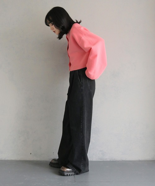 cheriella（シェリエラ）の「【cheriella】前後２WAYショート丈ニットカーディガン 2-WAY SHORT KNIT CARDIGAN（カーディガン/ボレロ・レディース・ピンク/ライトグレー/ブルー系その他/ブラック/アイボリー/ブルー/チャコールグレー・M）」の13枚目の写真