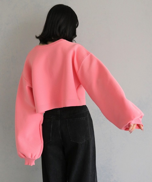 cheriella（シェリエラ）の「【cheriella】前後２WAYショート丈ニットカーディガン 2-WAY SHORT KNIT CARDIGAN（カーディガン/ボレロ・レディース・ピンク/ライトグレー/ブルー系その他/ブラック/アイボリー/ブルー/チャコールグレー・M）」の10枚目の写真