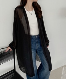 透け感」に該当するレディースのカーディガン/ボレロ（ロング丈