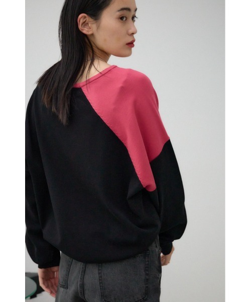 AZUL by moussy（アズールバイマウジー）の「ショルダーバイカラーニット（ニット/セーター・レディース・ブルー系その他/ピンク/ピンク系その他/アイボリー・FREE）」の19枚目の写真
