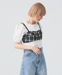スリット パフスリーブ Tシャツ [洗える]