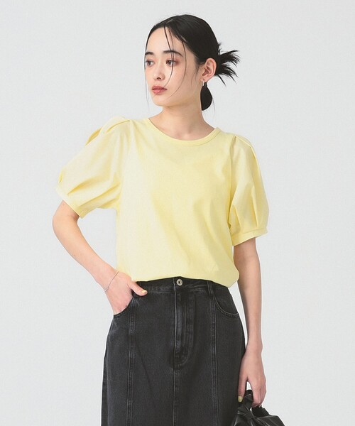 Ray BEAMS（レイビームス）の「スリット パフスリーブ Tシャツ [洗える]（Tシャツ/カットソー・レディース・ホワイト/ブラック/クリーム・ONE SIZE）」の3枚目の写真