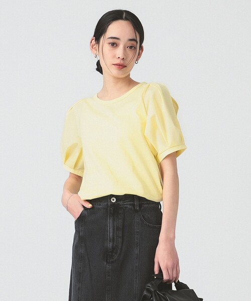 Ray BEAMS（レイビームス）の「スリット パフスリーブ Tシャツ [洗える]（Tシャツ/カットソー・レディース・ホワイト/ブラック/クリーム・ONE SIZE）」の14枚目の写真