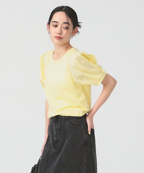 Ray BEAMS（レイビームス）の「スリット パフスリーブ Tシャツ [洗える]（Tシャツ/カットソー・レディース・ホワイト/ブラック/クリーム・ONE SIZE）」の15枚目の写真