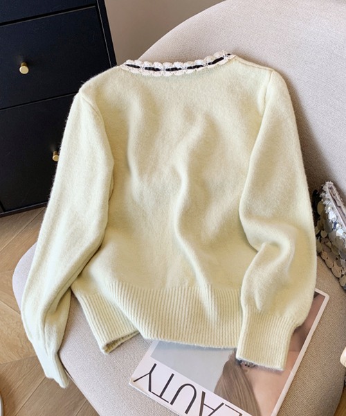 frunco(フランコ)の「【ZOZO限定】レース付きハートワッペンニットカーデ(カーディガン/ボレロ・レディース・グレー/レッド/ホワイト/イエロー・FREE)」の19枚目の写真