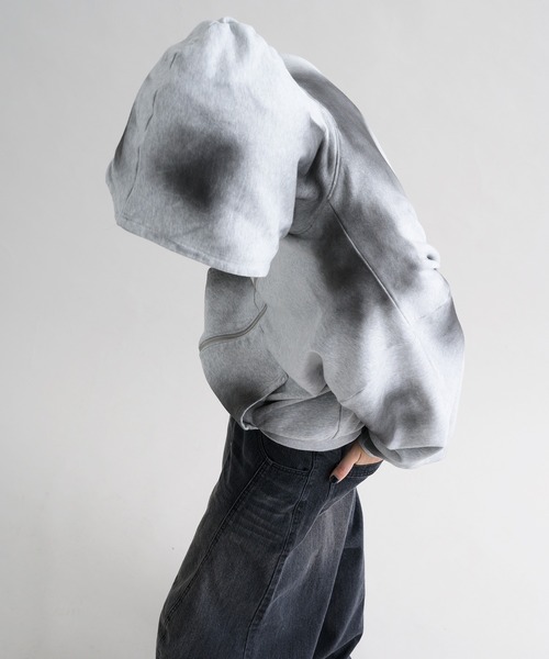 EPNK】Cropped spray zip hoodie / クロップドスプレージップ