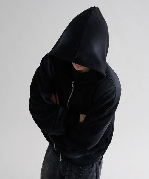 EPNK】Cropped spray zip hoodie / クロップドスプレージップ