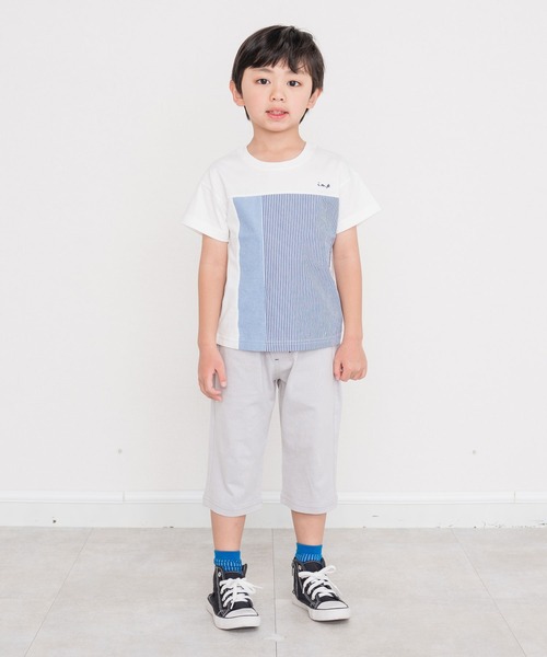 RAGMART（ラグマート）の「切り替えTシャツ（Tシャツ/カットソー・キッズ・グレー/カーキ/オフホワイト・95cm/90cm/80ｃｍ）」の4枚目の写真