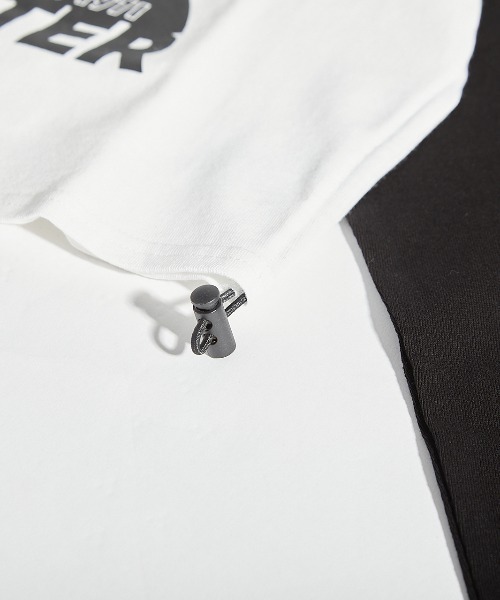 STARTER BLACK LABEL（スターターブラックレーベル）の「≪2サイズ展開/レディース≫STARTER BLACK LABEL 天竺ショート丈 ラグラン裾シャーリング ロングスリーブTシャツ（Tシャツ/カットソー・レディース・ホワイト×ブラック・MEDIUM/LARGE）」の4枚目の写真