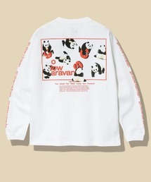 go slow caravan | USA/C スクエアLOGOバックプリント ロングスリーブ TEE(Tシャツ/カットソー)