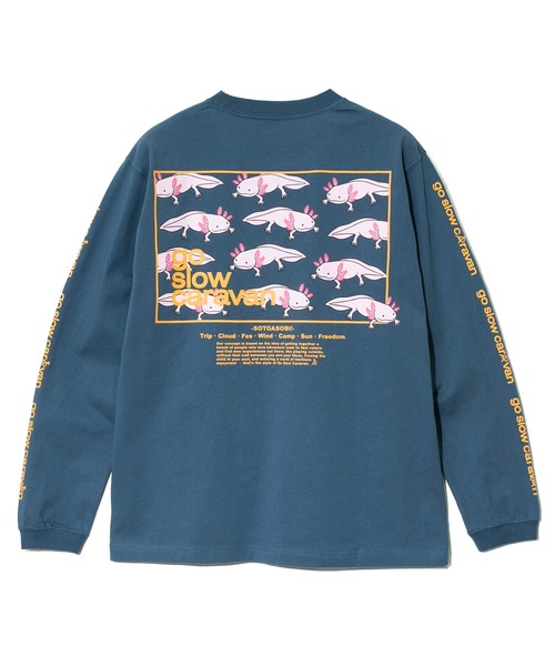 go slow caravan（ゴースローキャラバン）の「USA/C スクエアLOGOバックプリント ロングスリーブ TEE（Tシャツ/カットソー・メンズ・ブルー/ブラック/ホワイト/イエロー・MEDIUM/LARGE/X-LARGE）」の11枚目の写真