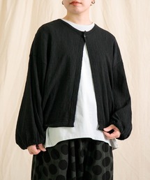 DOMINGO SELECT（ドミンゴセレクト）の「[prit]  クレープロッキーバル ボリュームスリーブワンボタンボレロ（カーディガン/ボレロ）」