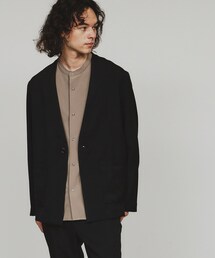 tk.TAKEO KIKUCHI（ティーケータケオキクチ）の「【セットアップ対応】ポリツイルノーカラージャケット（ノーカラージャケット）」