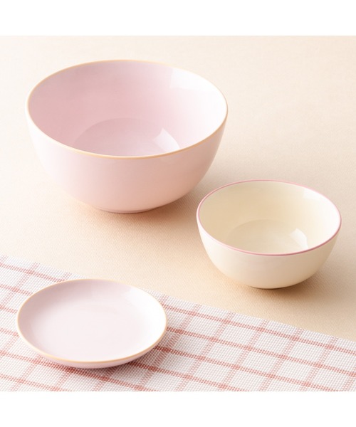 セール】オルディカラフル てがるごはん 食器3点セット ピンク（食器