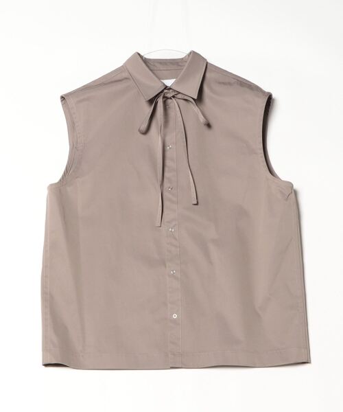 VOAAOV(ヴォアーブ)の「【VOAAOV】BIO TWILL No Sleeve Shirt(シャツ/ブラウス・メンズ・ブラック/レッド/ライトブラウン・1)」の2枚目の写真